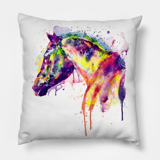 Majestic Horse Pillow by Marian Voicu