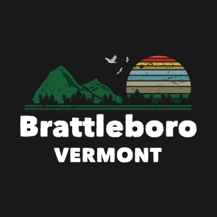 Mountain Sunset Flying Birds Outdoor Brattleboro Vermont T-Shirt