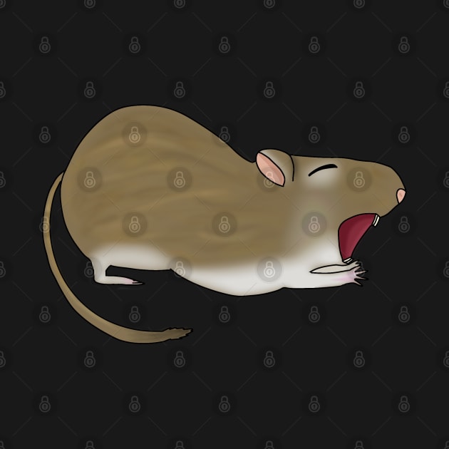 Cute Yawning brown Gerbil by Becky-Marie