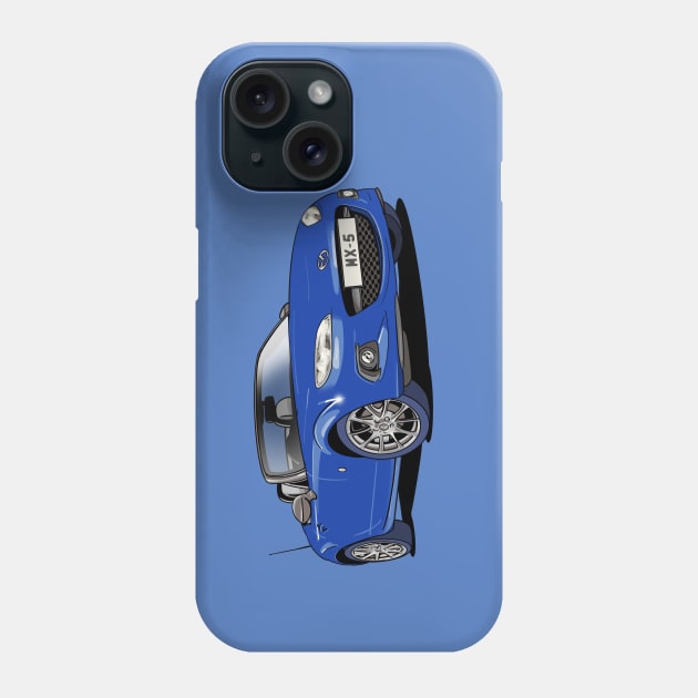 Mazda MX-5 Sportscar in blue Phone Case by Webazoot