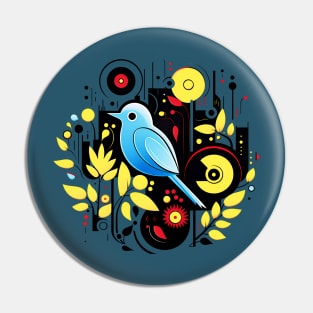 Geometric art style blue jay avian bird design nature themed wildlife lover Pin