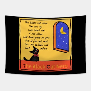 the black cat nero, cat Tapestry