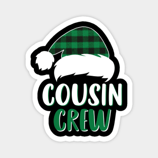 Cousin Crew Green Plaid Santa Hat Family Matching Christmas Pajama Magnet