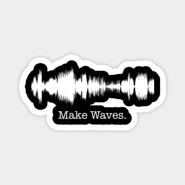 Make Waves audio waveform - white Magnet by PixelTim