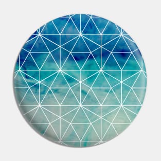 Blue Ombre Sky Geometric Multiple Hexagon Pattern Pin