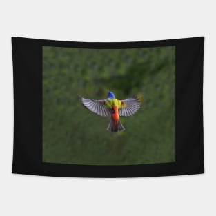 Painted Bunting Bird in Flight Tapestry