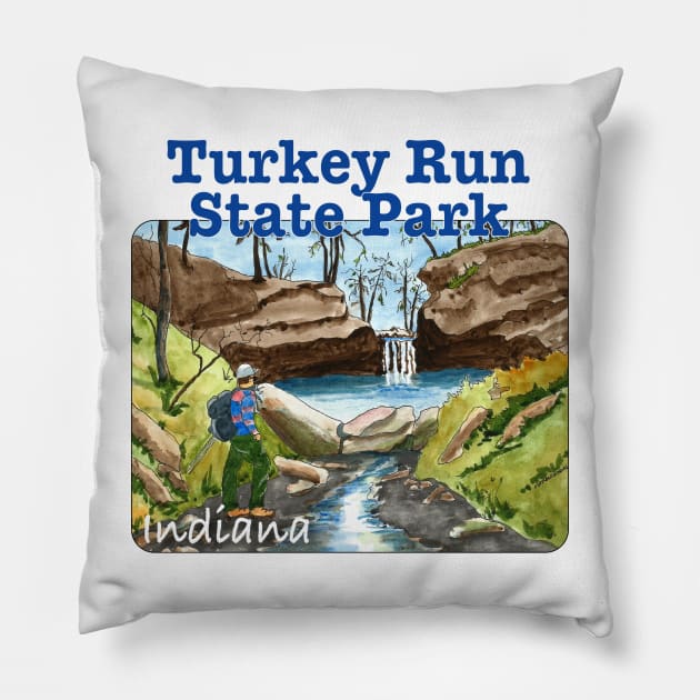 Turkey Run State Park, Indiana Pillow by MMcBuck