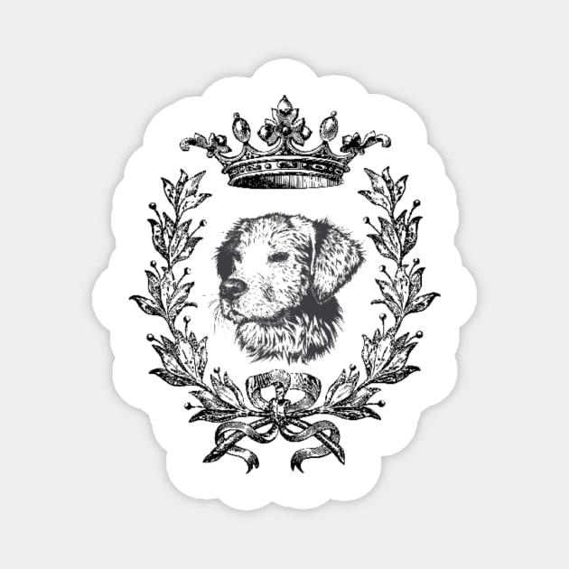 Vintage Royal Dog with crown - dogs pets Magnet by AWhouse 