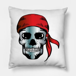 Hand drawn pirate skull Pillow