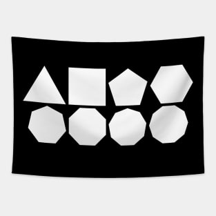 Eight White Polygons Tapestry