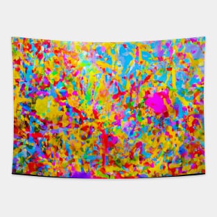 Abstract colors splashes and vibrant inspiring paint mixing and merging Tapestry