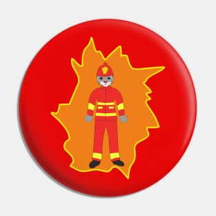 Firefighter cat Pin