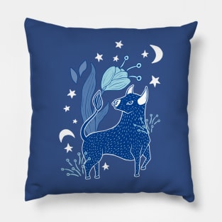 Cosmic Ox, Blue Pillow