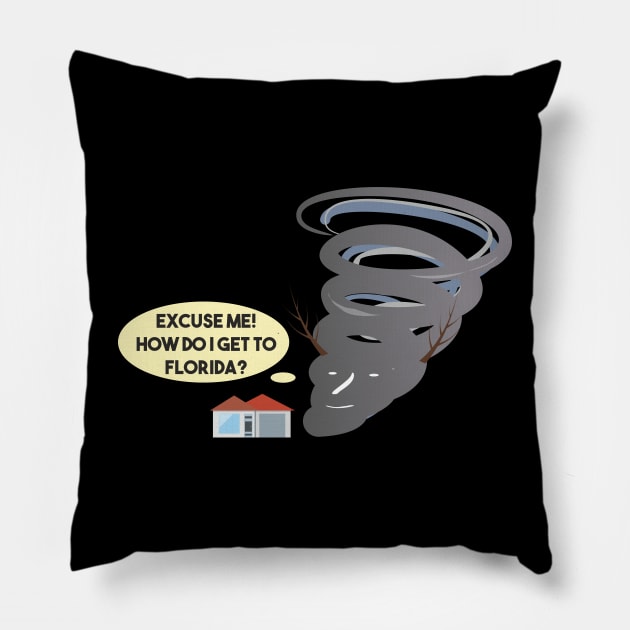 Polite Tornado Asking for Directions Pillow by NorseTech