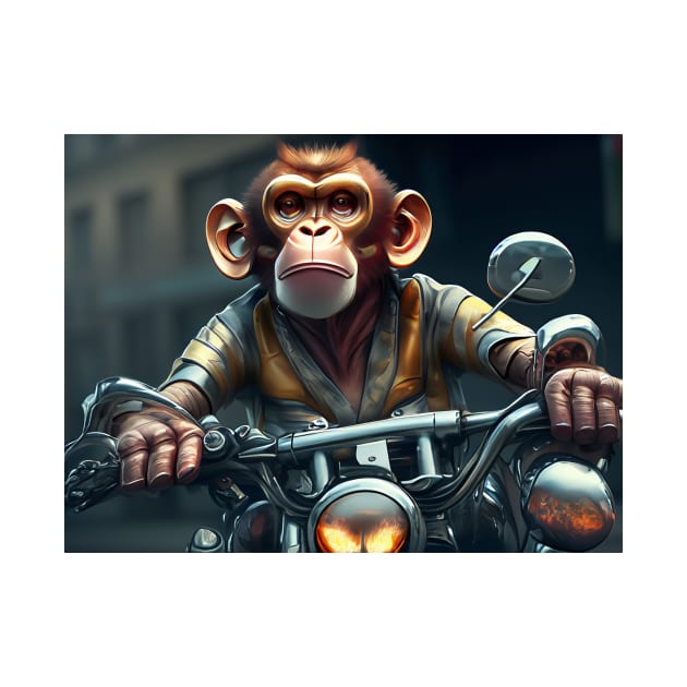 monkey driving a bike by CRAZYMAN