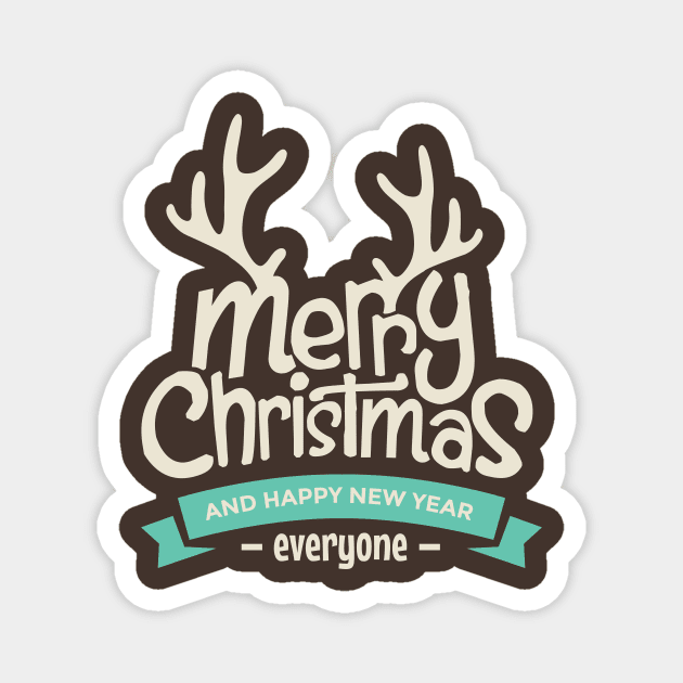 Christmas reindeer - Happy Christmas and a happy new year! - Available in stickers, clothing, etc Magnet by Crazy Collective