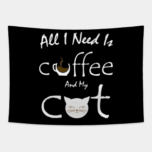 all i need is coffee and my cat Tapestry