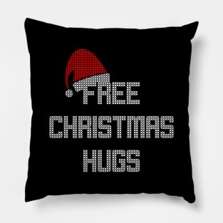 Free Christmas Hugs Cute Party Ugly Sweater Style Design Pillow