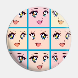 Kawaii Anime Girl Grid Pin