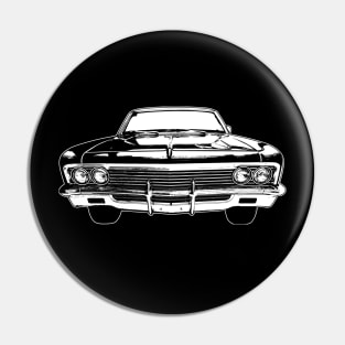 White 1966 Chevy Impala SS Sketch Art Pin