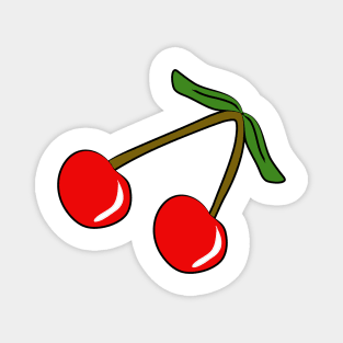 2 cherries. Healthy berries. Tasty food. Summer, bright design. Vegetarianism, diet. Healthy lifestyle. Children and joy. Magnet