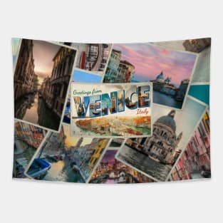 Vintage style Greetings from Venice in Italy retro souvenir Tapestry