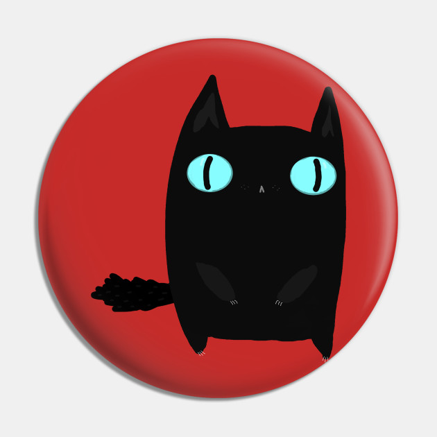 Fat Black Cat - Childrens - Pin | TeePublic Fat Black Cat - Childrens - Pin | TeePublic