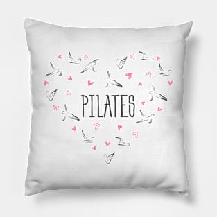 Pilates poses in shape of a heart Pillow