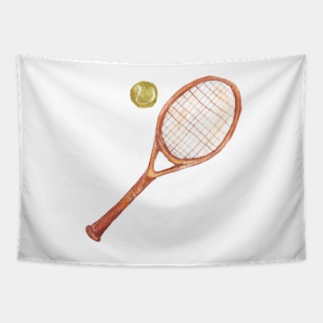 Tennis racket with tennis ball Tapestry by lisenok