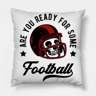 Skull American Football Helmet Quote Motto Retro Pillow