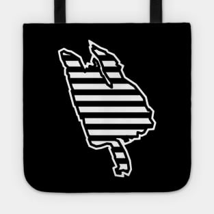 Thetis Island Silhouette in Black and White Stripes - Simple Line Pattern - Thetis Island Tote