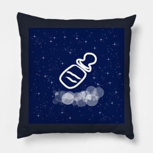 Pacifier, baby, kids, child, food, milk formula, technology, light, universe, cosmos, galaxy, shine, concept Pillow