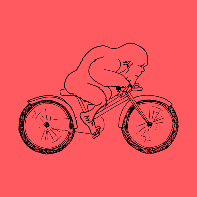 Wild Thing - Bigfoot Rides A Bicycle Design by Foxtoshop