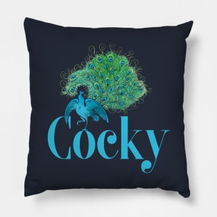 Cocky Peacock Pillow