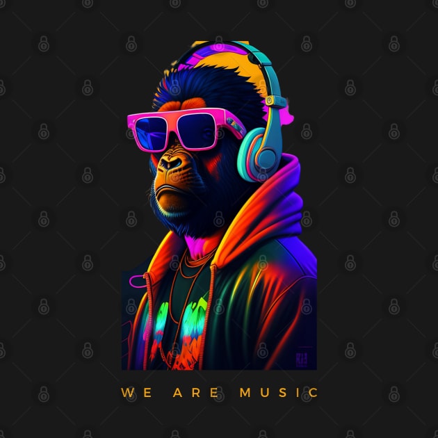 We are music , funny cute gorilla graphic design artwork by Nasromaystro