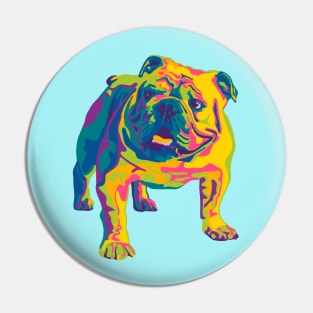 English Bulldog Pop Art Pin