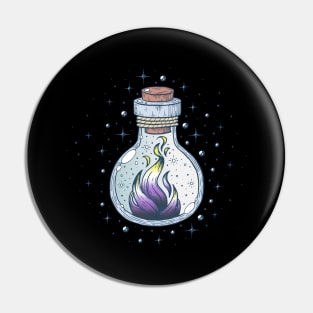 Nonbinary Fire Occult Bottle LGBT Pride Flag Pin