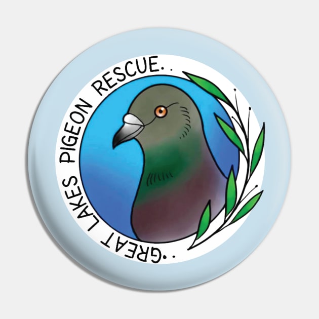 Great Lakes Pigeon Rescue Logo Pin by Great Lakes Pigeon Rescue