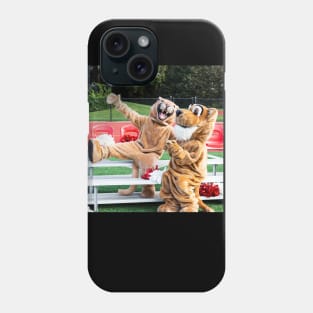 Two cougar mascots on bleacher Phone Case