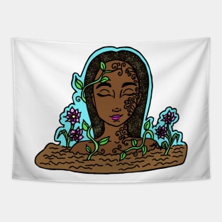 Flower Garden Girl Inner Growth Tapestry