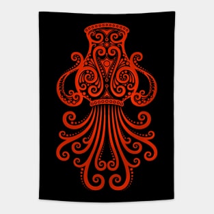 Red Aquarius Zodiac Sign Tapestry