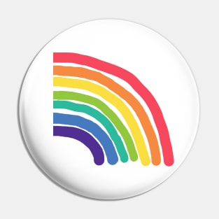 Colorful Rainbow Right Half Graphic Pin