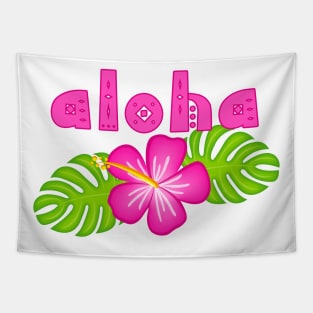 Aloha Pink Hibiscus Floral Tapestry