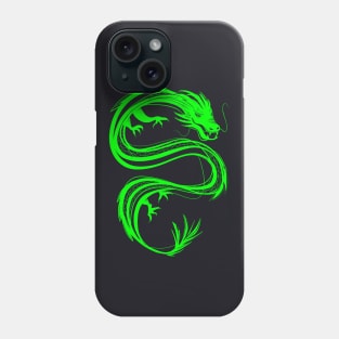 neon green traditional chinese dragon Phone Case