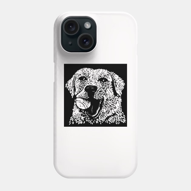 Yellow Lab with Ball Phone Case by HelenDBVickers