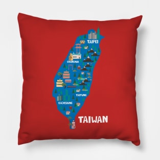 Taiwan Illustrated Map Pillow