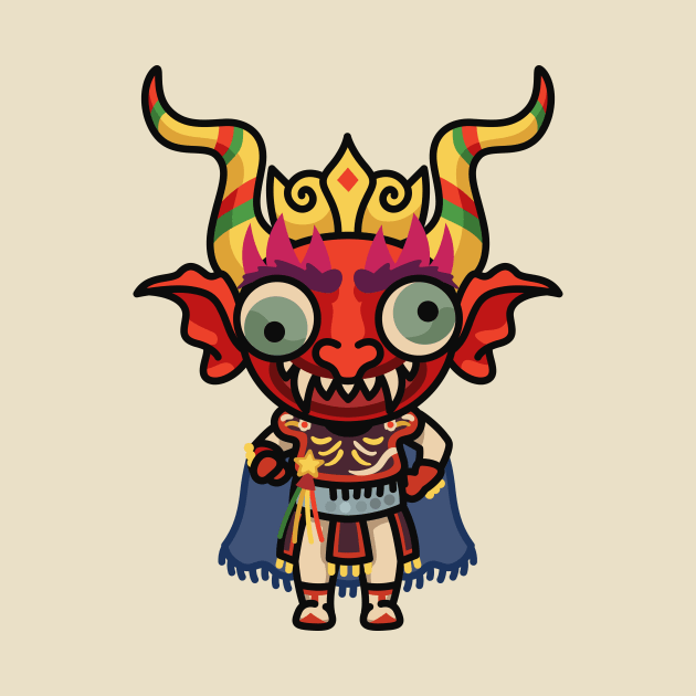 Cute Diablada // Bolivian Devil Mask Cartoon by SLAG_Creative