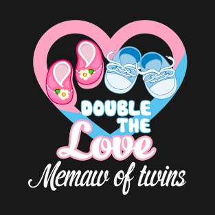 Double The Love Memaw Of Twins T-Shirt