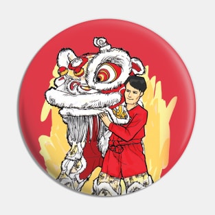 Chinese Lion Dancer Pin