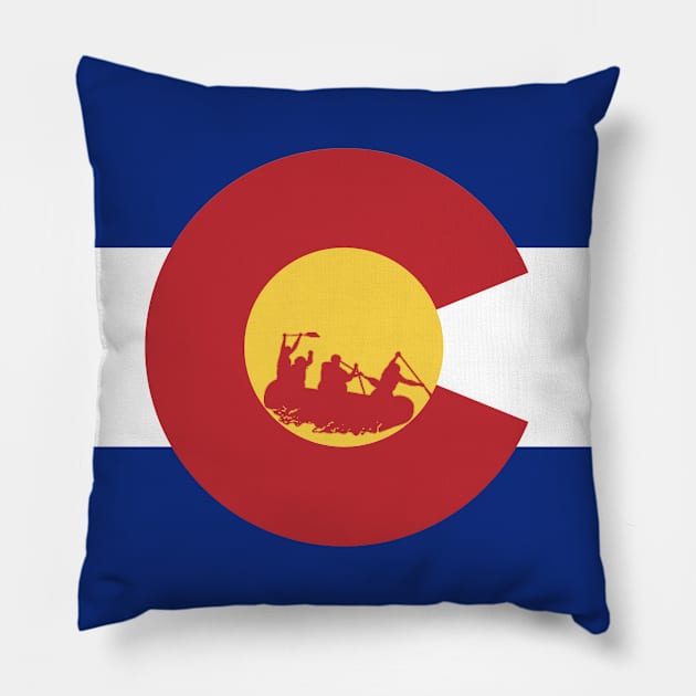 Colorado Flag Rafting Pillow by chriswig